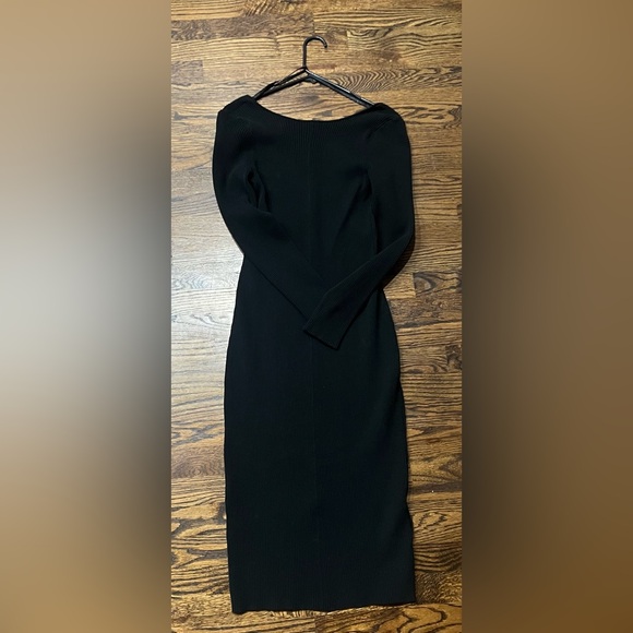 Black Sweater Midi Dress with Scoop back - Picture 6 of 6